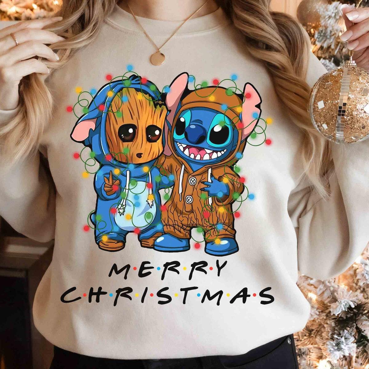 Stitch And Friends Costume Christmas Lights Shirt 1