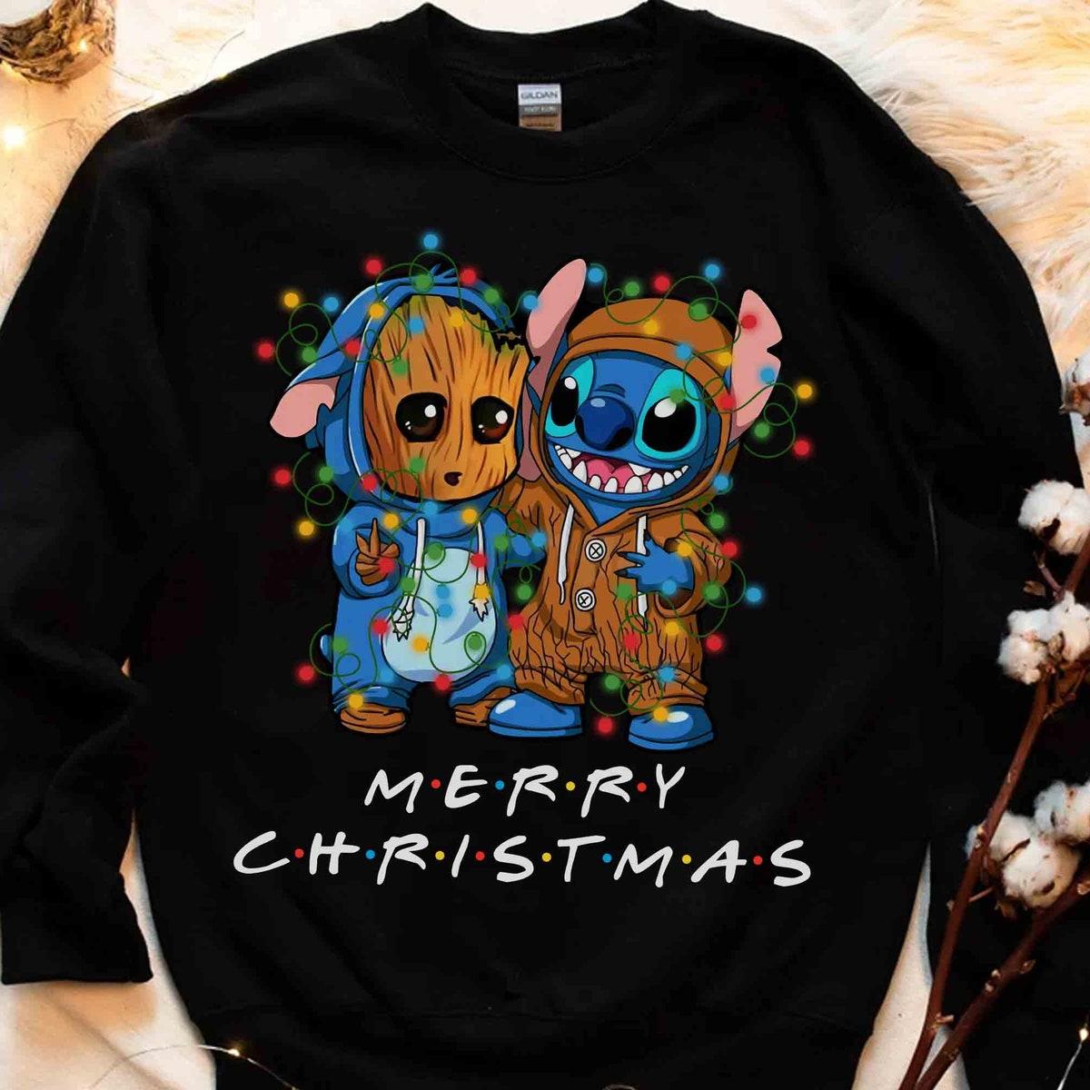 Stitch And Friends Costume Christmas Lights Shirt 2