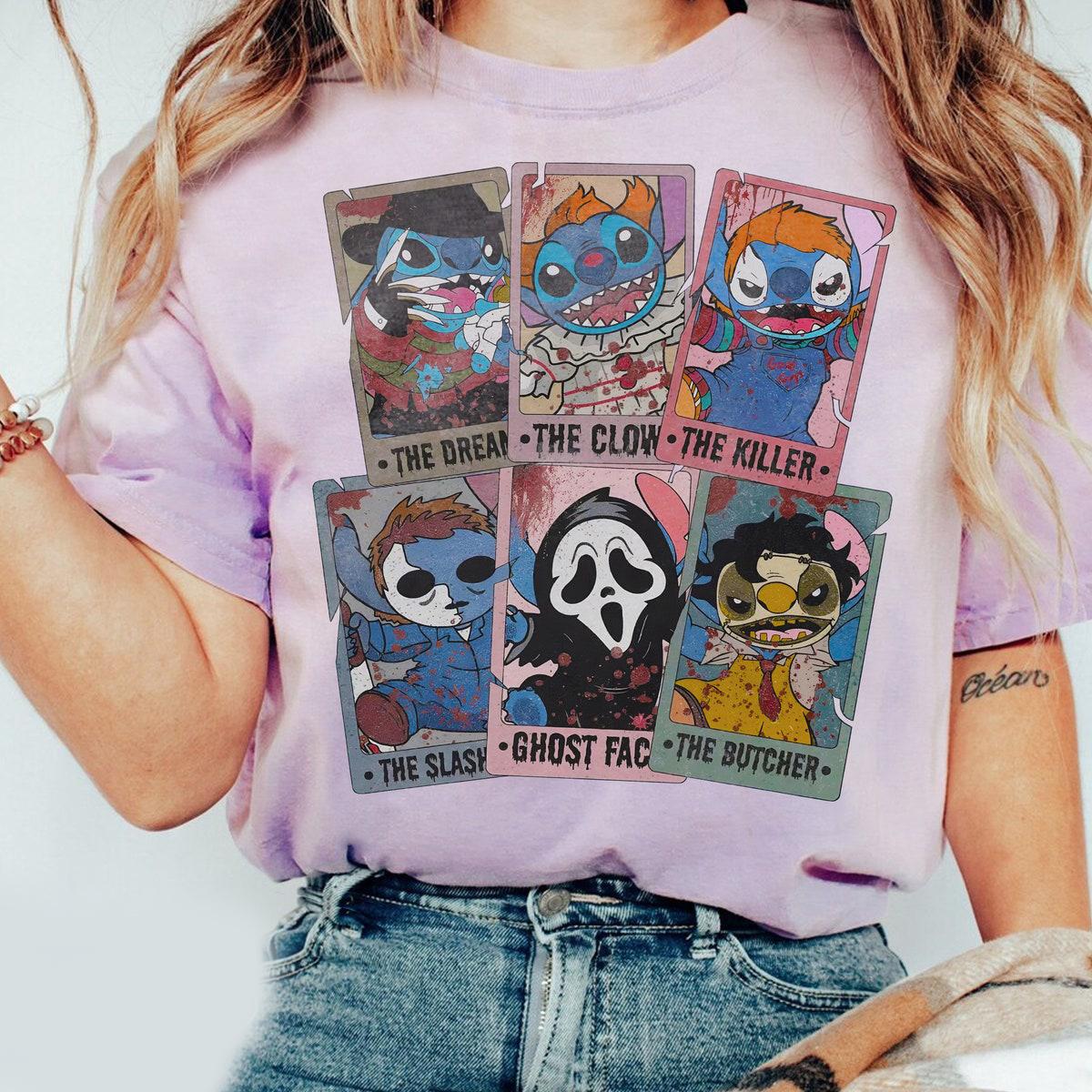 Stitch Cosplay Horror Characters Tarot Card Halloween Shirt 2