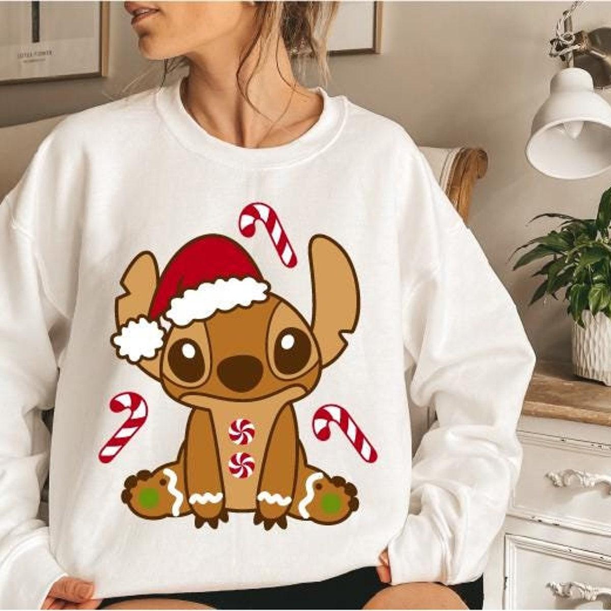 Stitch Deer Santa Shirt 1