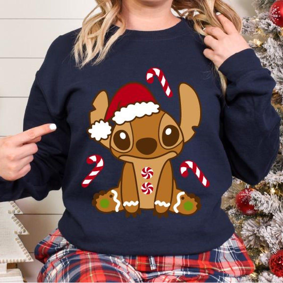 Stitch Deer Santa Shirt 2