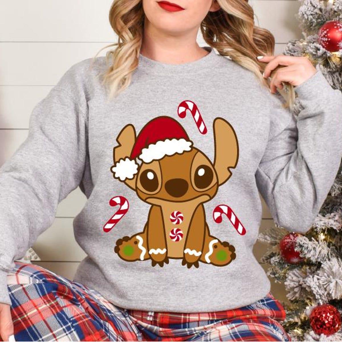 Stitch Deer Santa Shirt 4