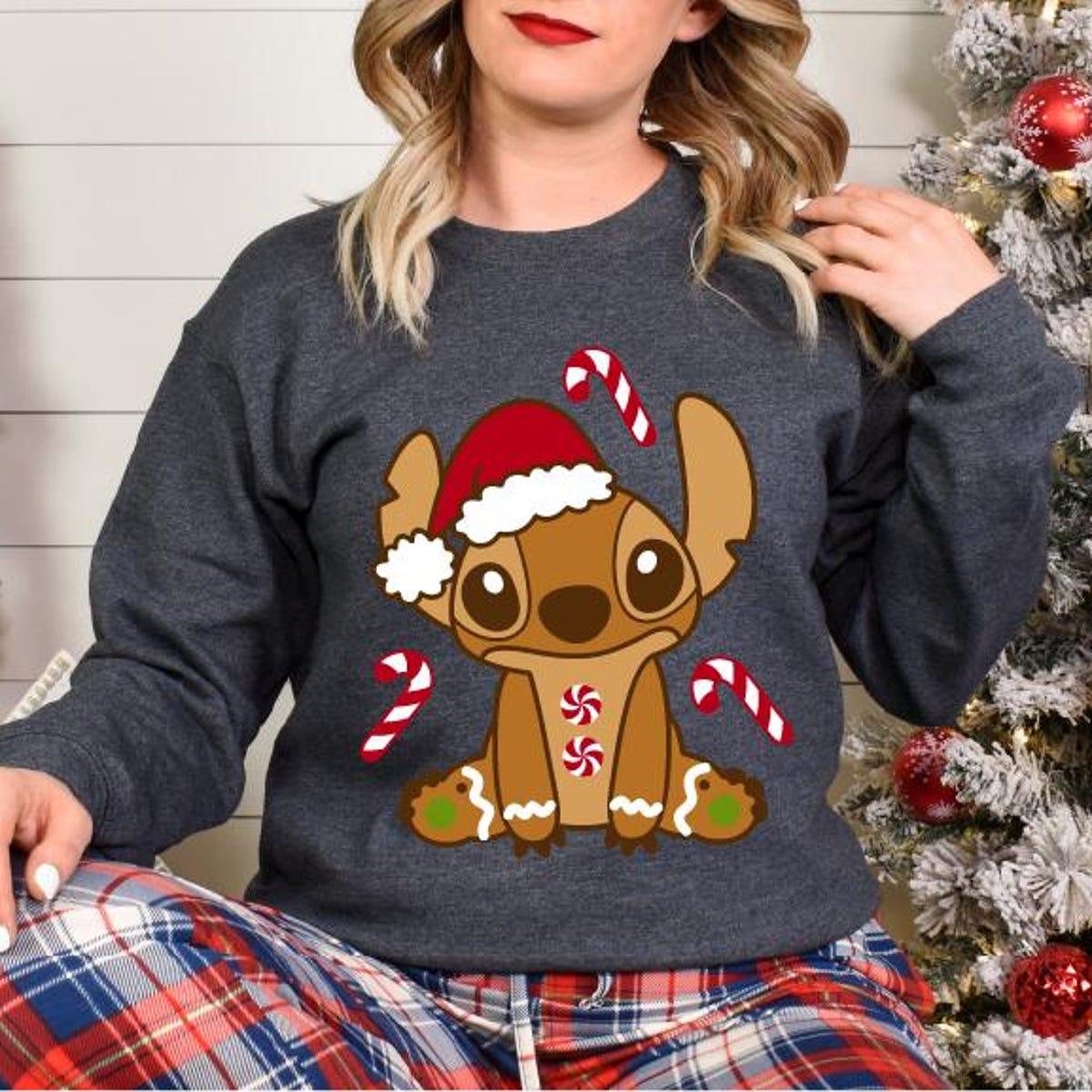 Stitch Deer Santa Shirt 5