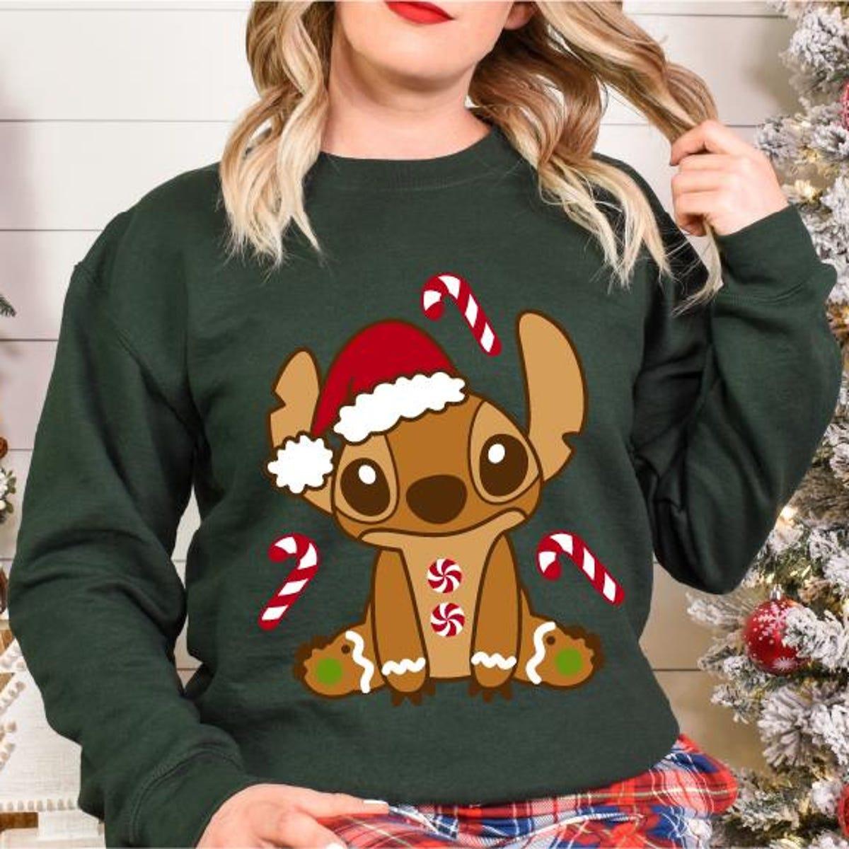 Stitch Deer Santa Shirt 6