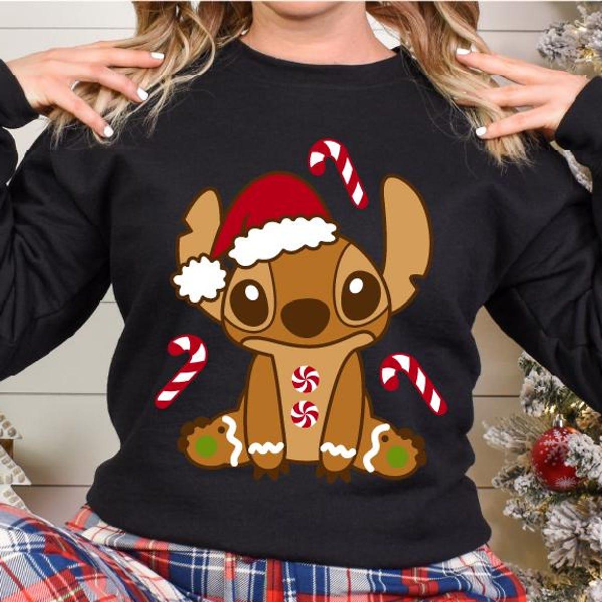 Stitch Deer Santa Shirt 7