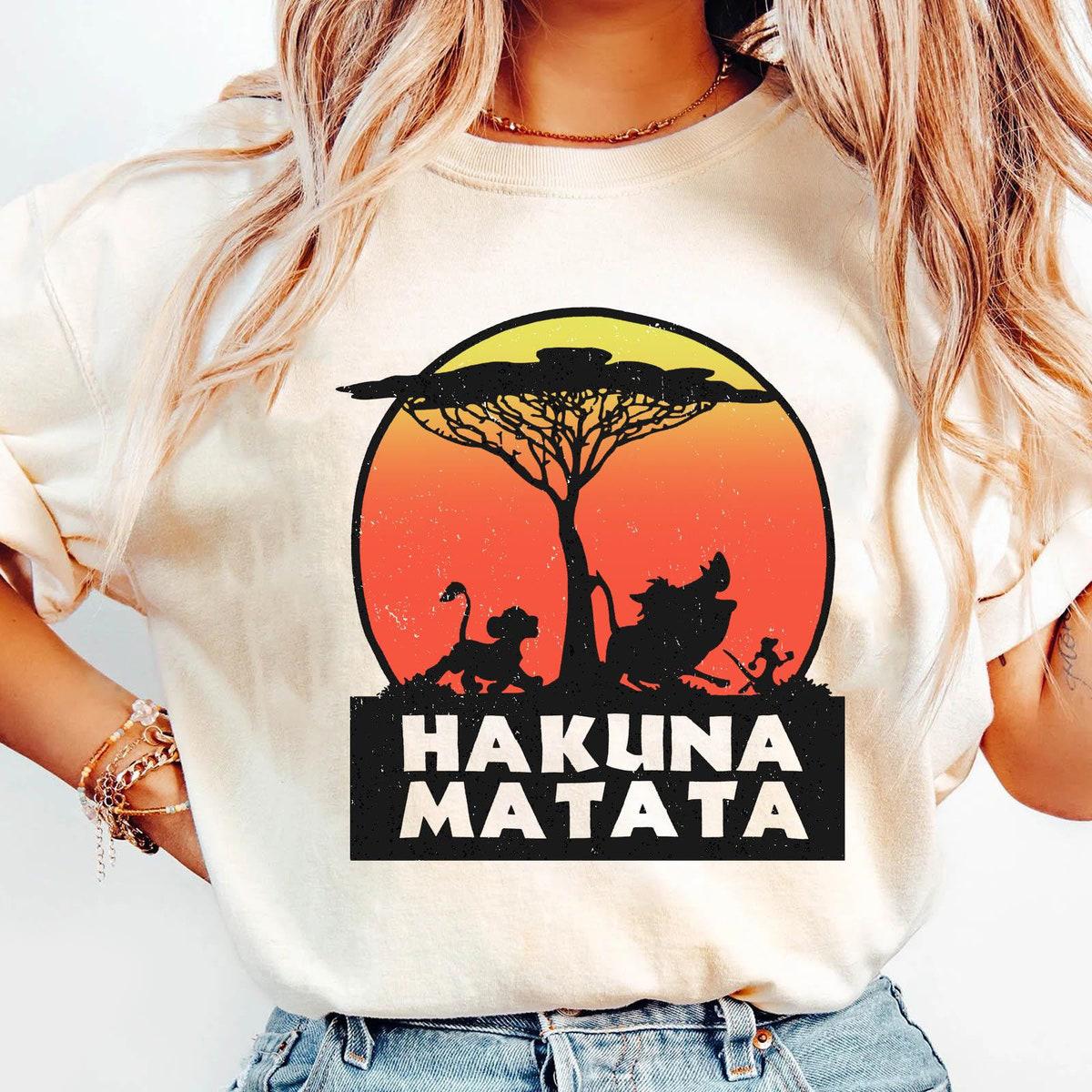 Sunset Simba Pumbaa Timon Hakuna Matata Shirt 1