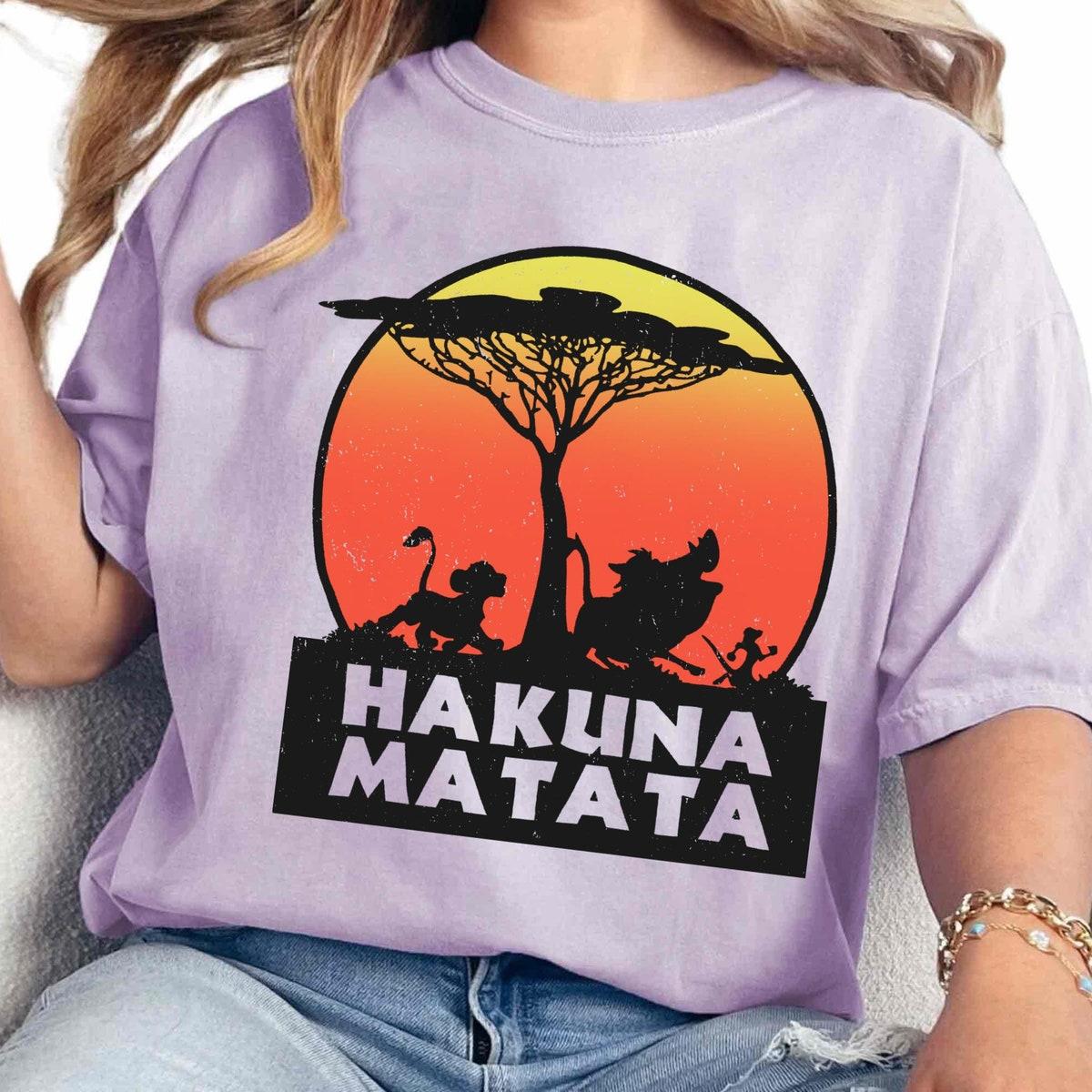 Sunset Simba Pumbaa Timon Hakuna Matata Shirt 3