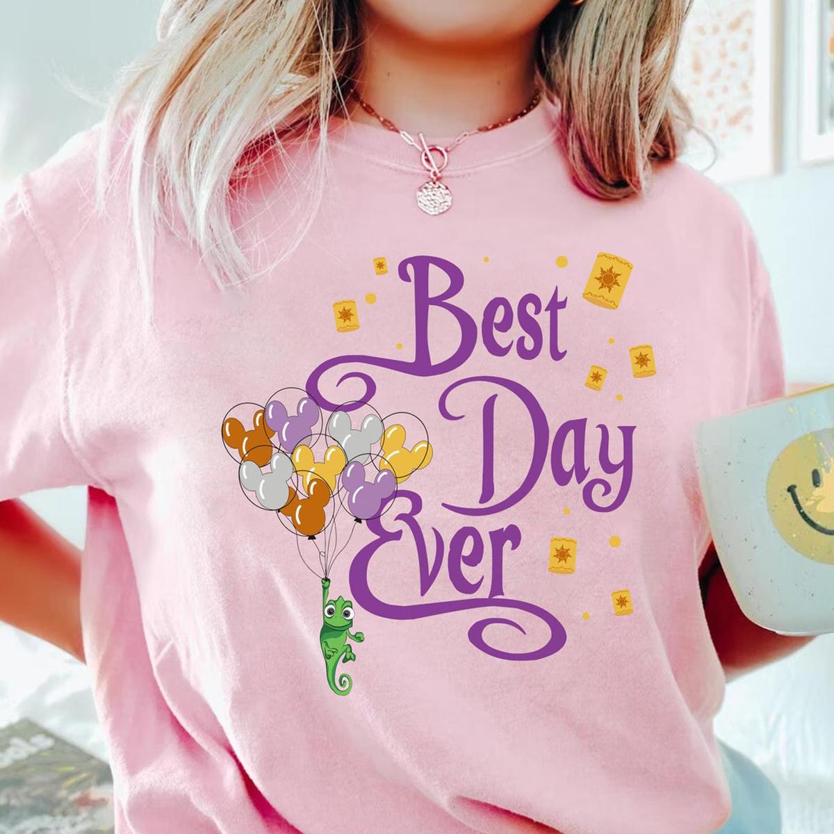 Tangled Pascal With Lanterns Mickey Balloons Best Day Ever Shirt 1