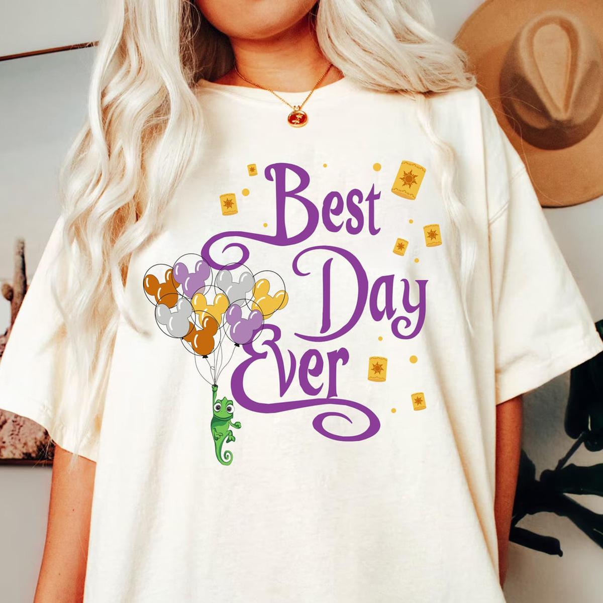 Tangled Pascal With Lanterns Mickey Balloons Best Day Ever Shirt 2