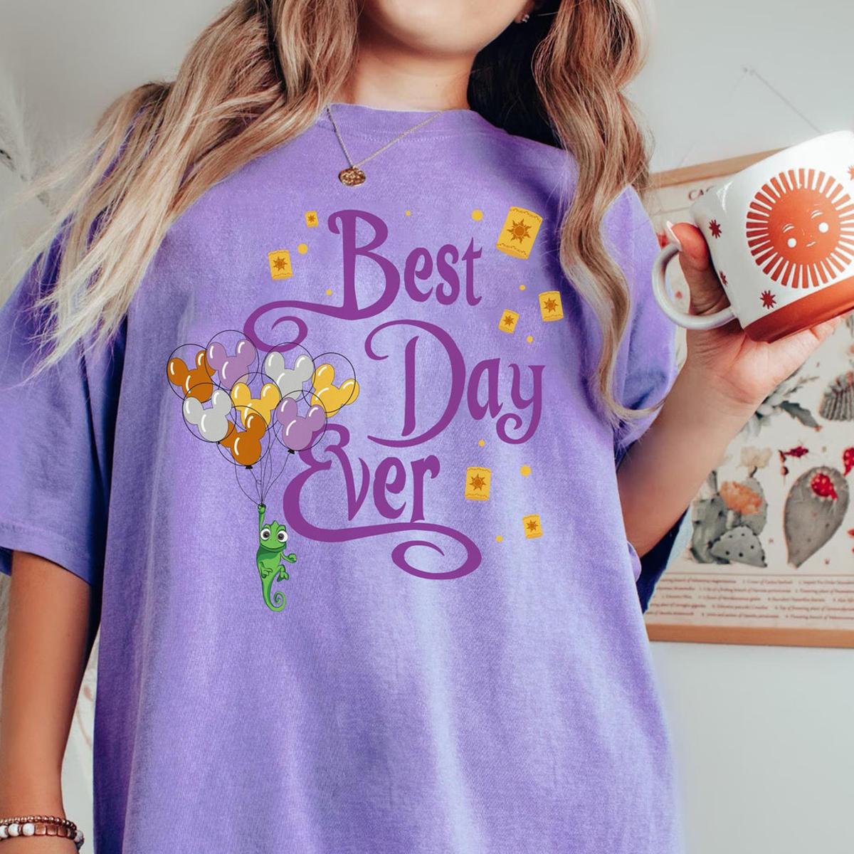 Tangled Pascal With Lanterns Mickey Balloons Best Day Ever Shirt 3