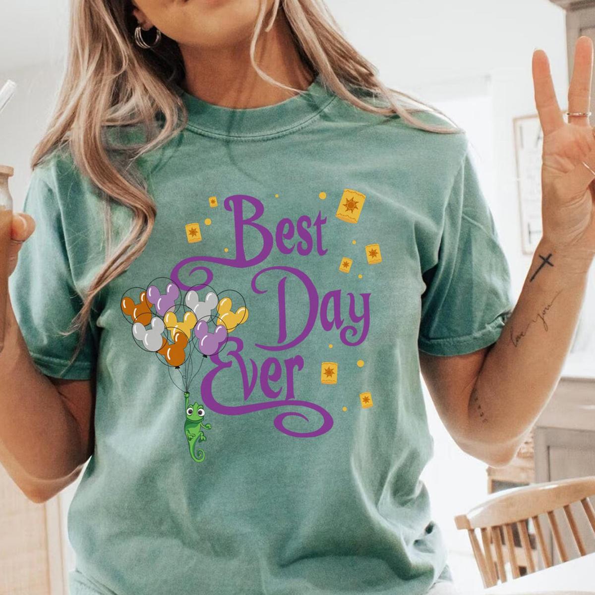 Tangled Pascal With Lanterns Mickey Balloons Best Day Ever Shirt 4