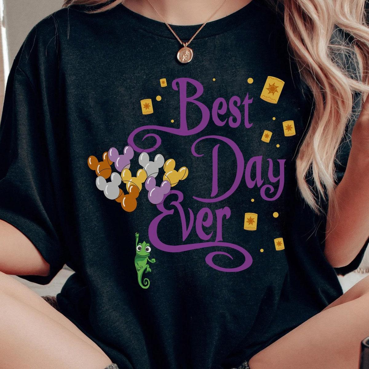 Tangled Pascal With Lanterns Mickey Balloons Best Day Ever Shirt 5