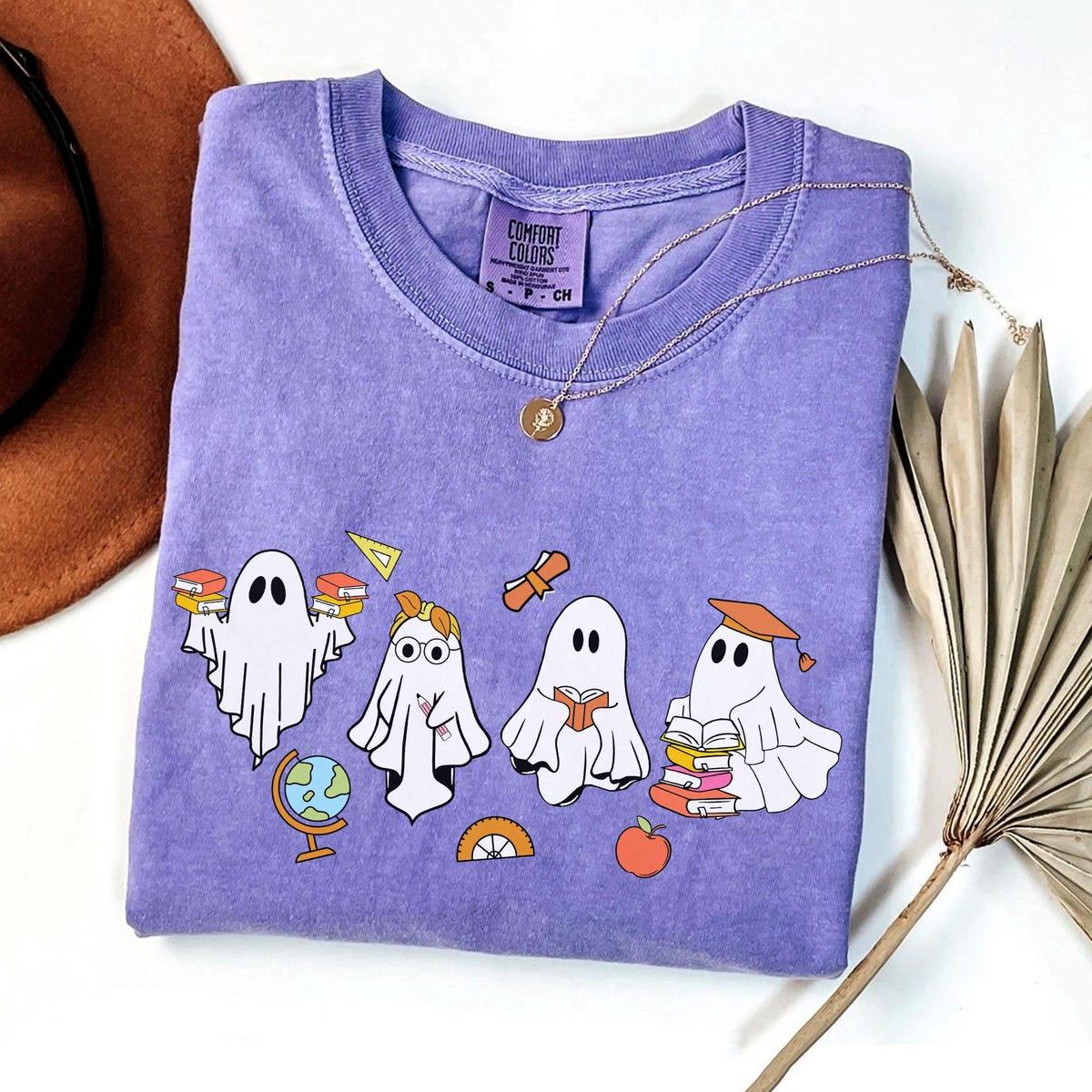 Teacher Boo Crew Cute Teacher Ghost Halloween Shirt 2