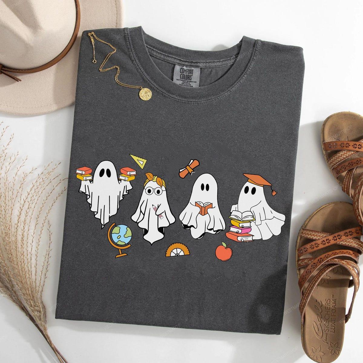 Teacher Boo Crew Cute Teacher Ghost Halloween Shirt 3