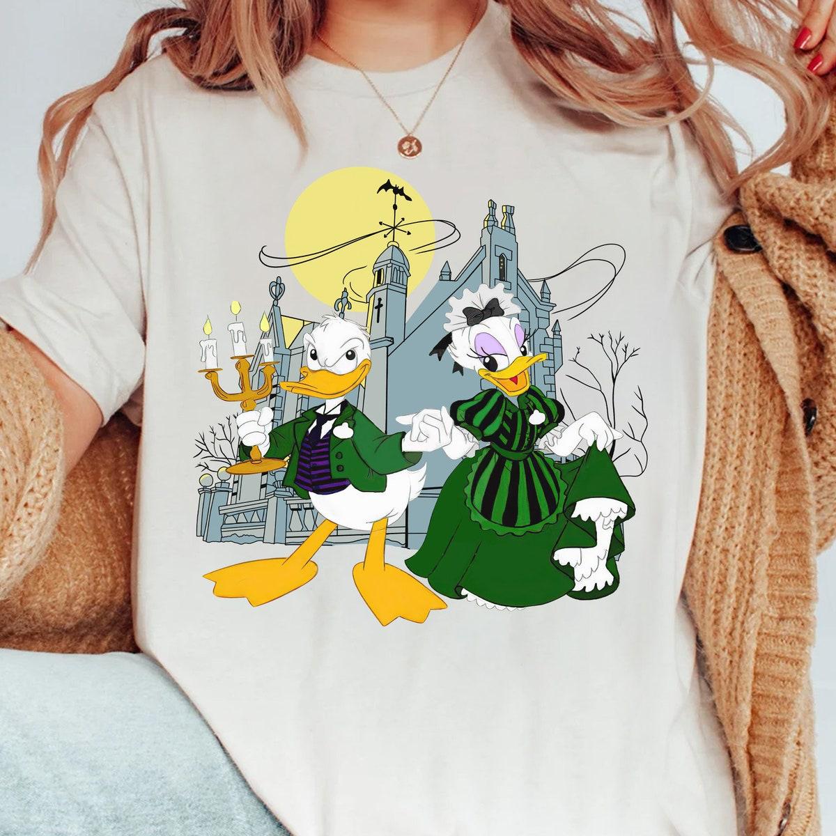 The Haunted Mansion Donald And Daisy Cosplay Mansion Butler Ghost Host Shirt 1