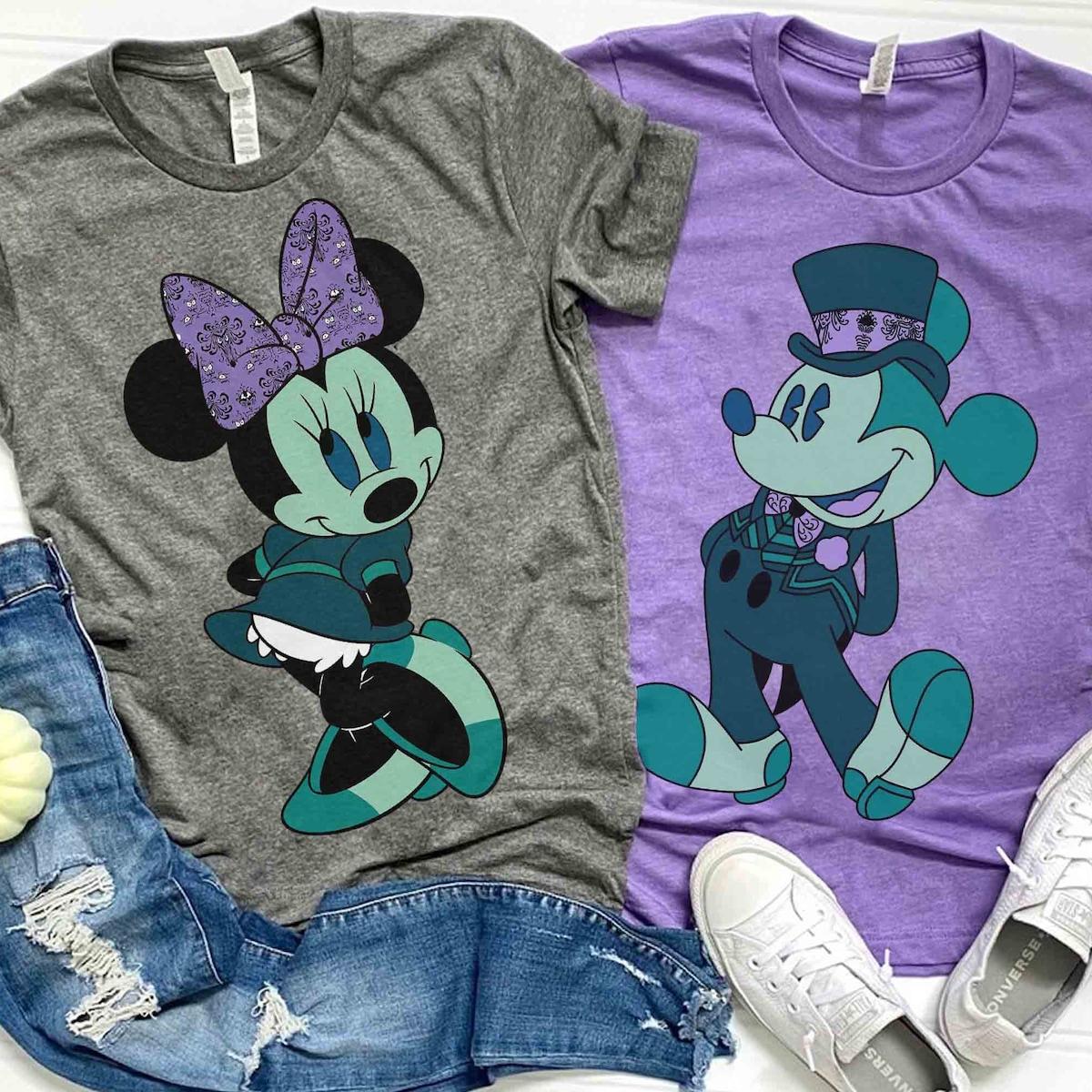 The Haunted Mansion Mickey And Minnie Cosplay Mansion Butler Ghost Host Shirt 3