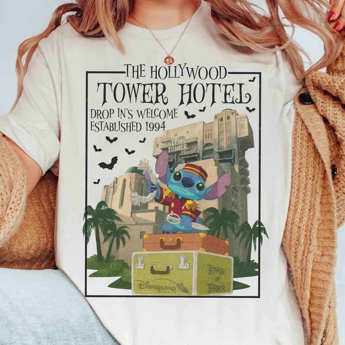 The Hollywood Tower Hotel Stitch Halloween Shirt 1