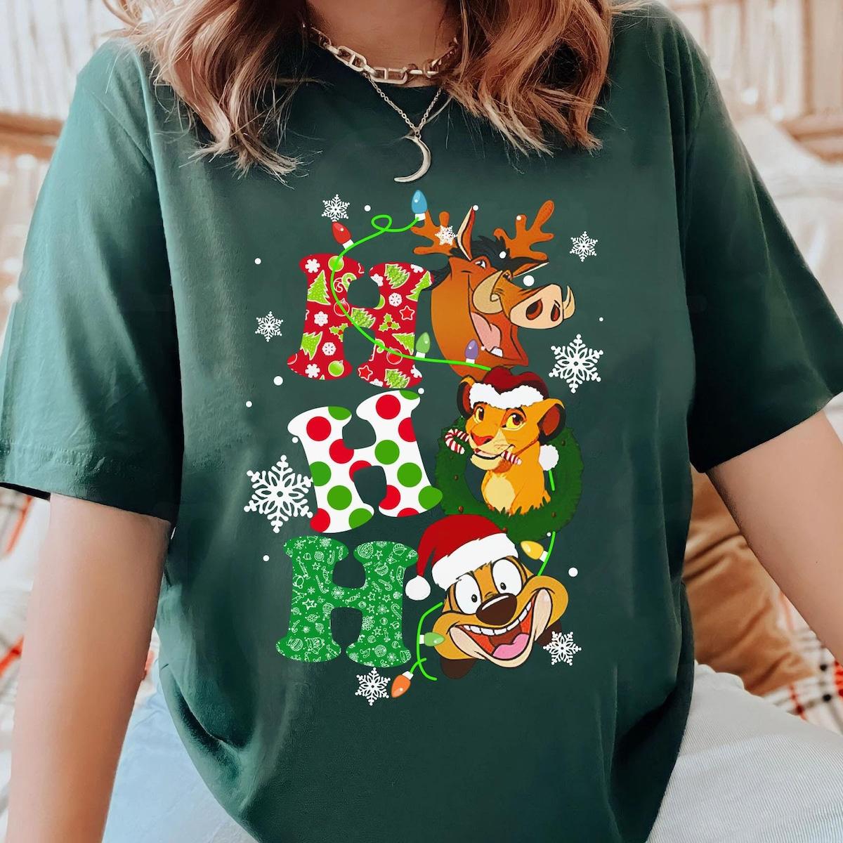 The Lion King Christmas Ho Ho Ho Simba Timon Pumbaa Shirt 2