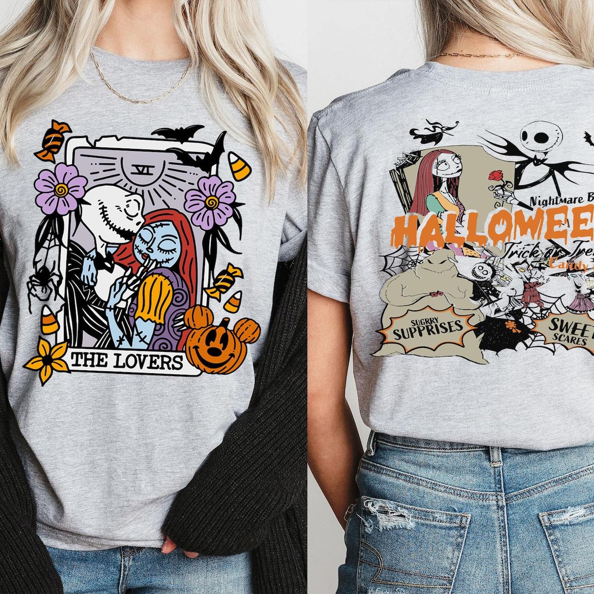 The Lovers The Nightmare Before Halloween Jack Skellington And Sally Shirt 1