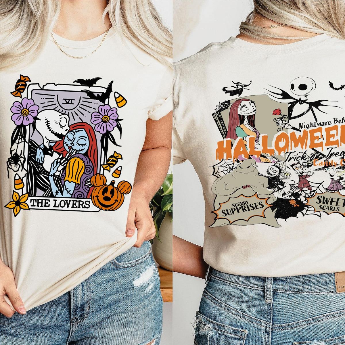 The Lovers The Nightmare Before Halloween Jack Skellington And Sally Shirt 2