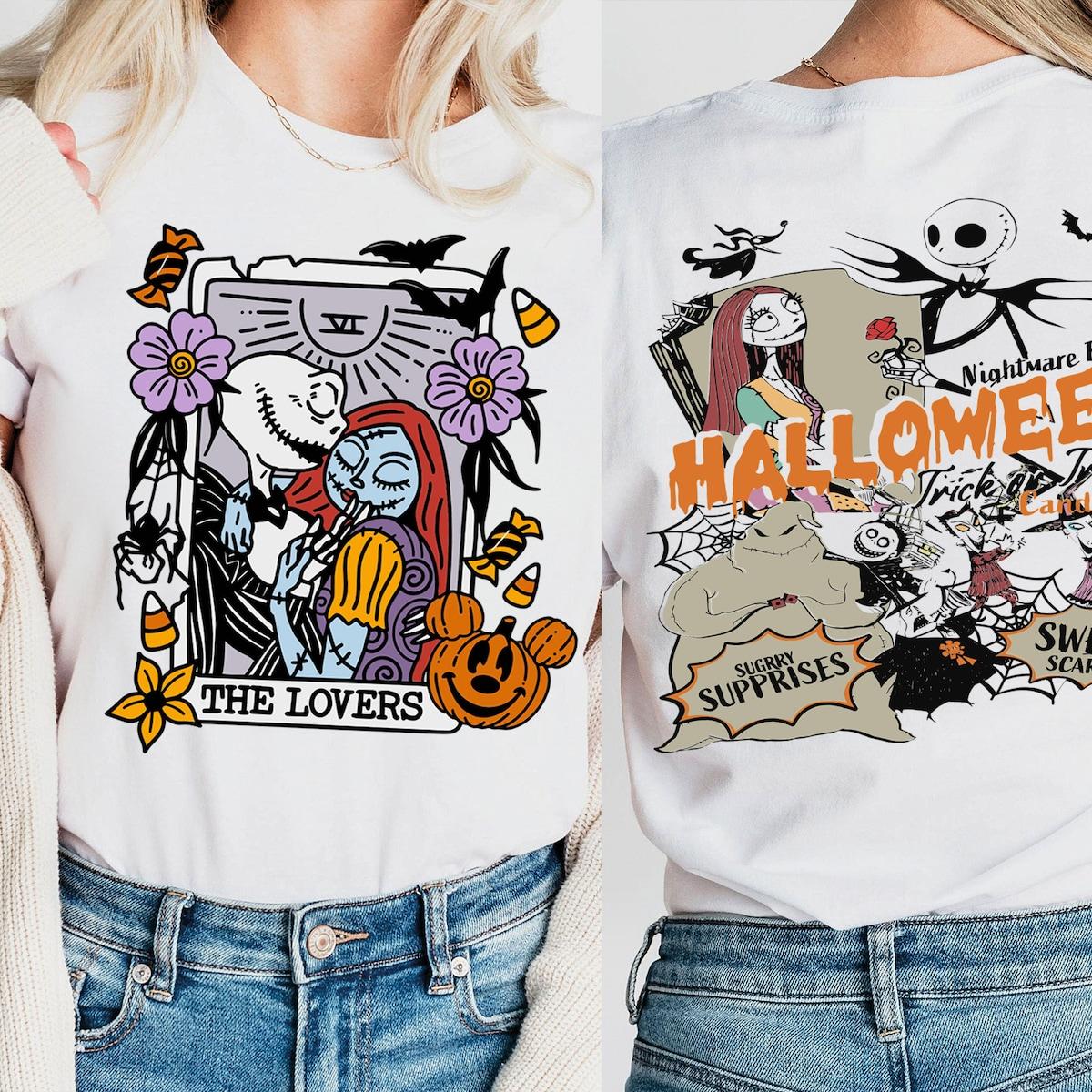 The Lovers The Nightmare Before Halloween Jack Skellington And Sally Shirt 3