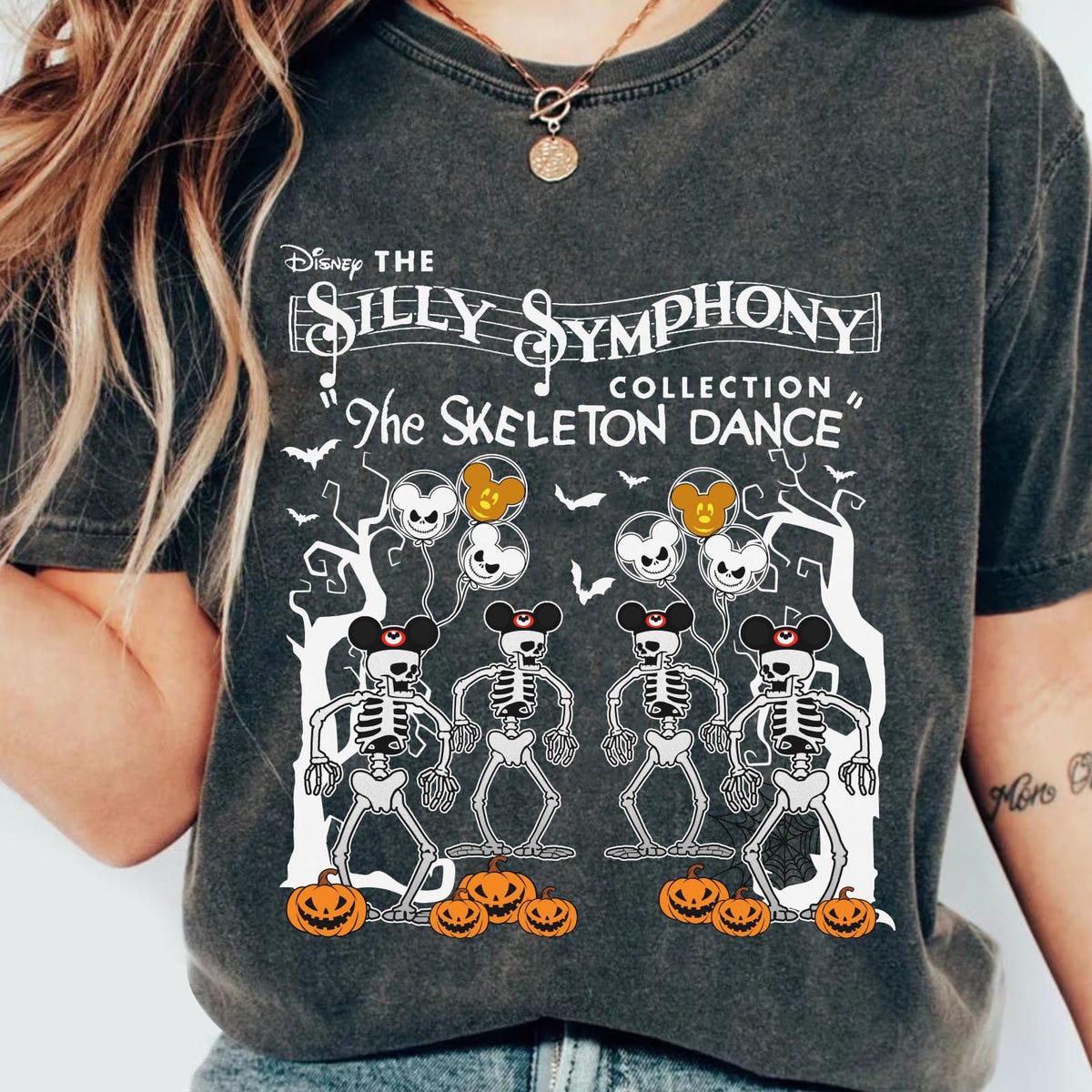 The Silly Symphony Collection The Skeleton Dance Pumpkin Mickey Balloon Shirt 1