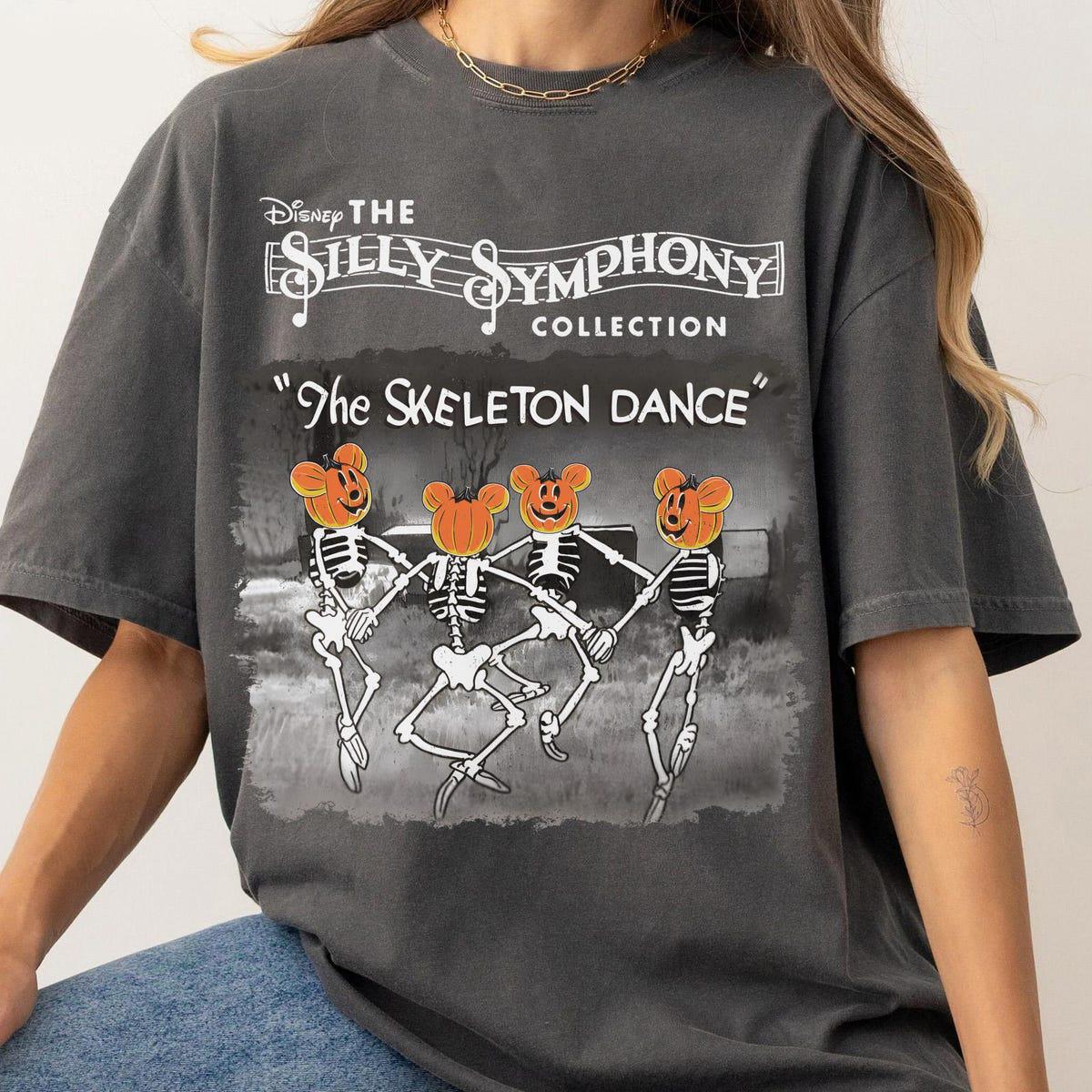 The Skeleton Dance Mickey Pumpkin Halloween Family Matching Shirt 1