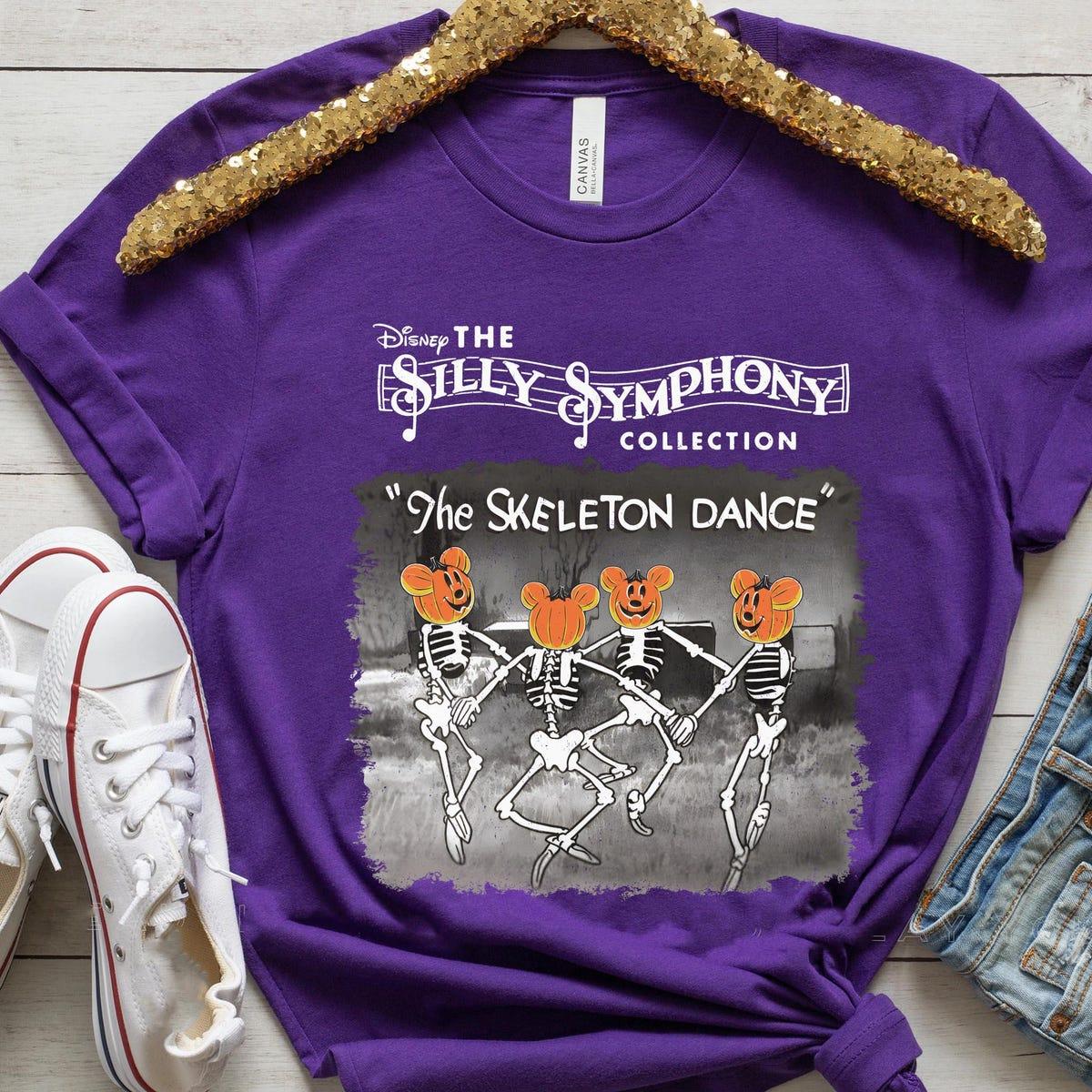 The Skeleton Dance Mickey Pumpkin Halloween Family Matching Shirt 3