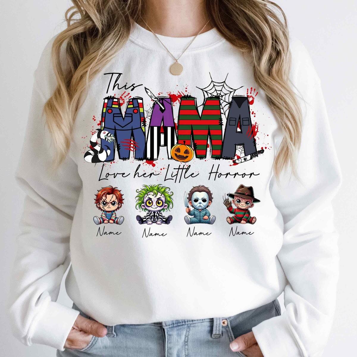 This Mama Love Her Little Horror Halloween Monster Mom Shirt 1