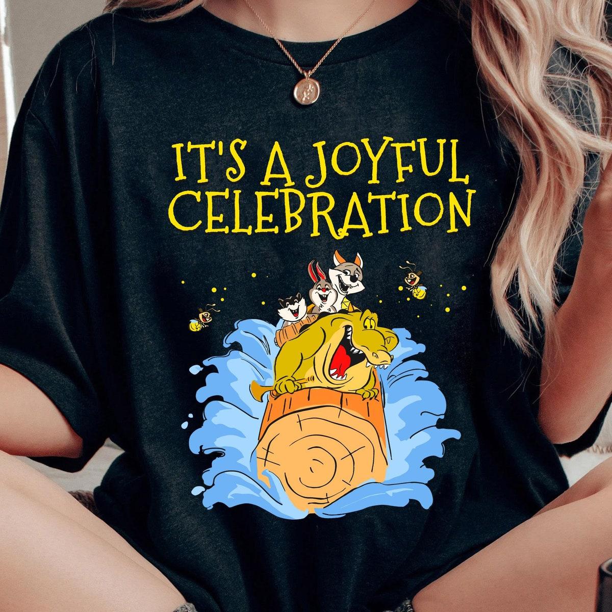 Tiana's Bayou Adventure Splash Mountain Louis It's A Joyful Celebration Shirt 1