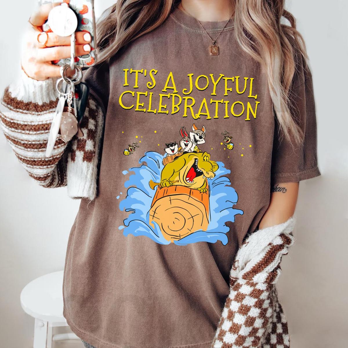 Tiana's Bayou Adventure Splash Mountain Louis It's A Joyful Celebration Shirt 4