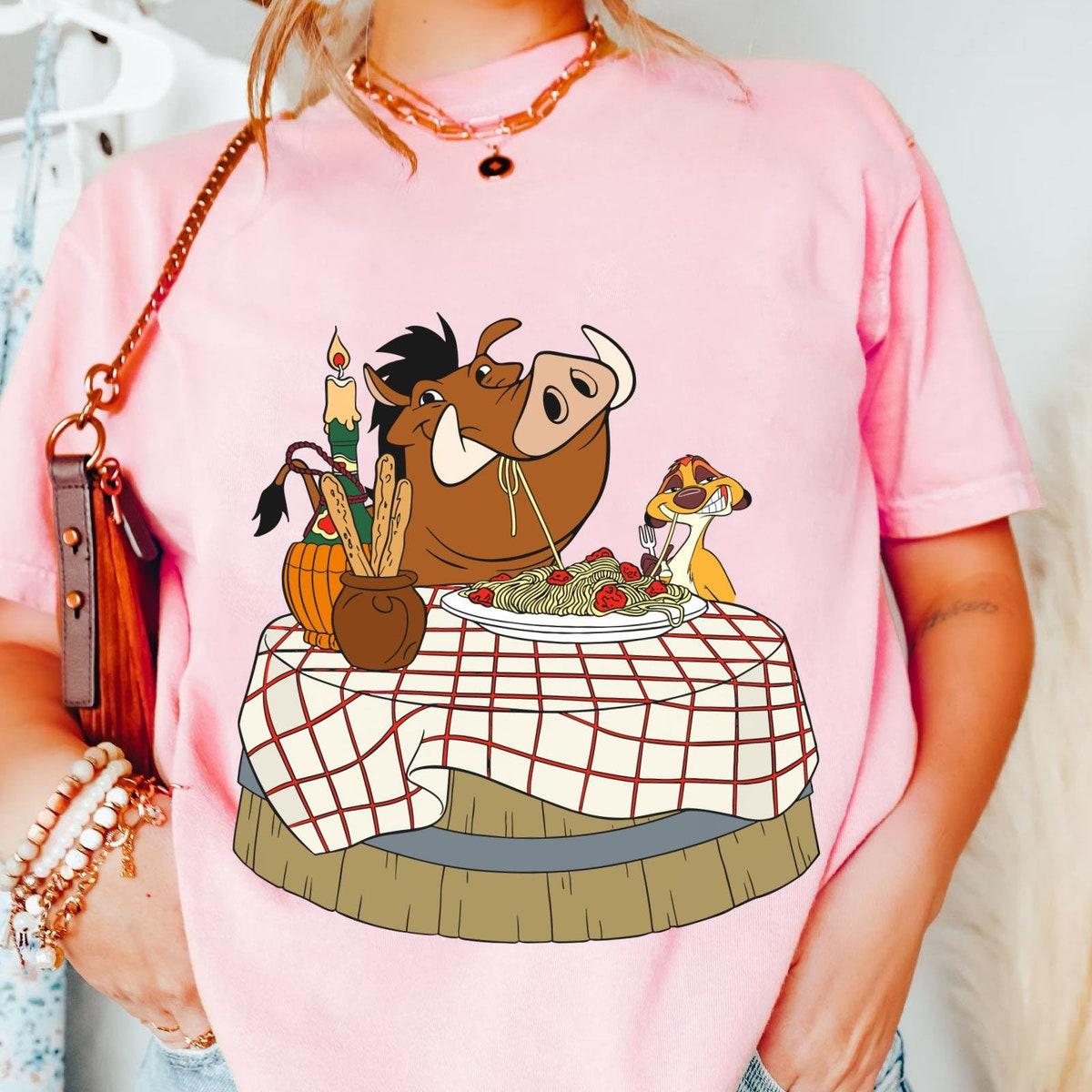 Timon Pumbaa Notte Spaghetti Shirt 1