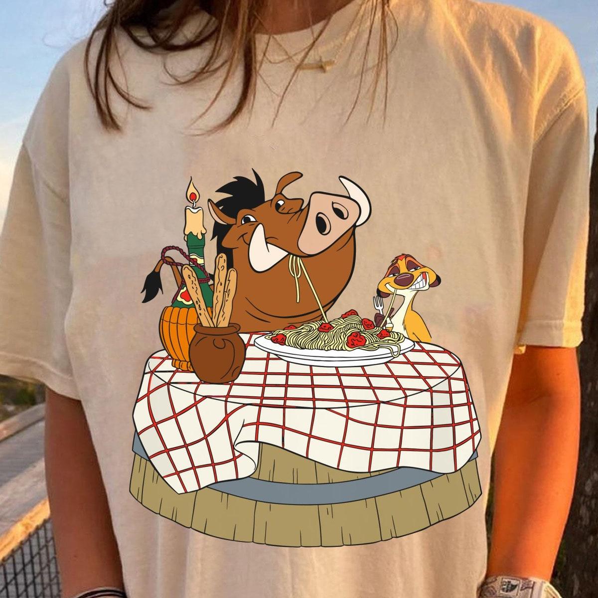 Timon Pumbaa Notte Spaghetti Shirt 3