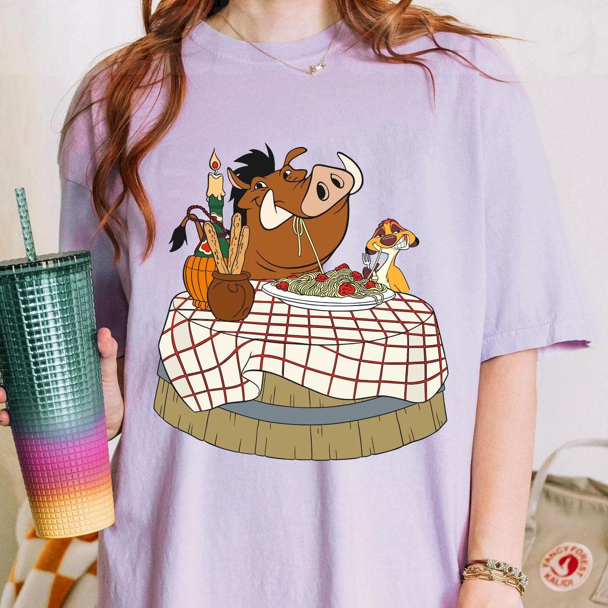 Timon Pumbaa Notte Spaghetti Shirt 4