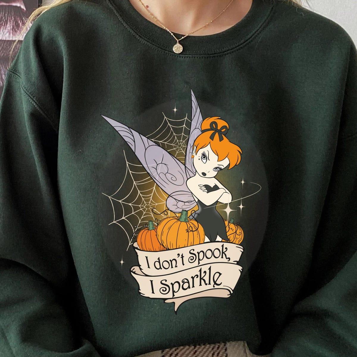 Tinkerbell Coquette Bow Gothic Girl Pumpkin Halloween Dont Spook I Sparkle Shirt 5