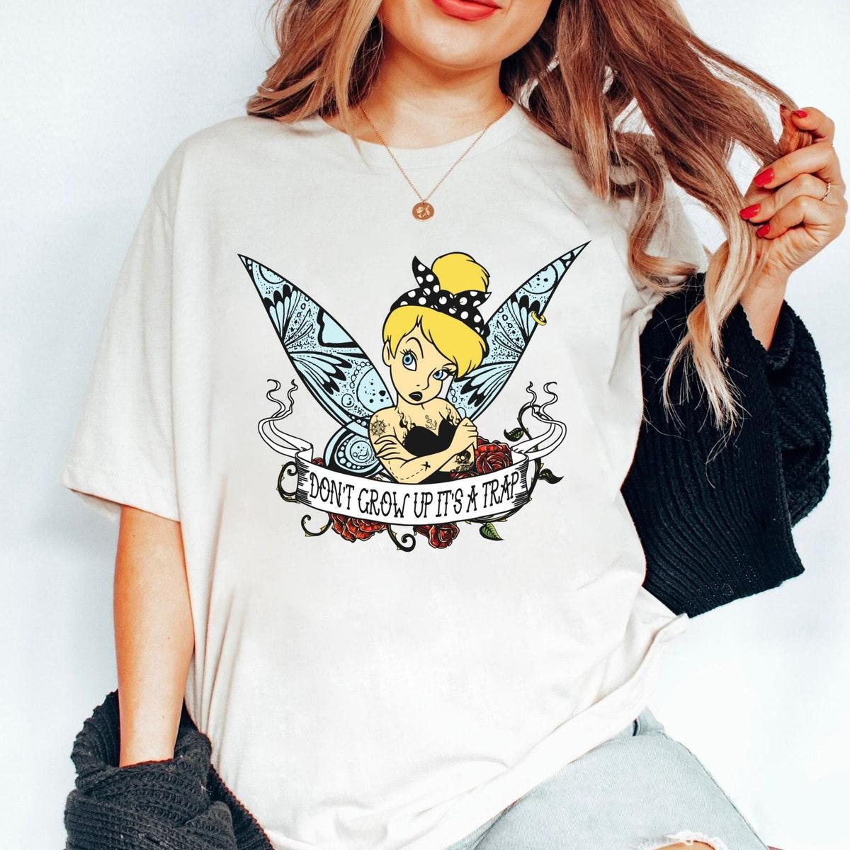 Tinkerbell Gothic Girl Tattooed Don't Grow Up It's A Trap Shirt 2