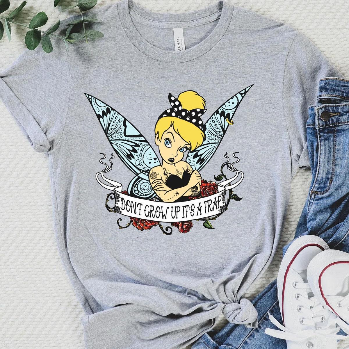 Tinkerbell Gothic Girl Tattooed Don't Grow Up It's A Trap Shirt 4