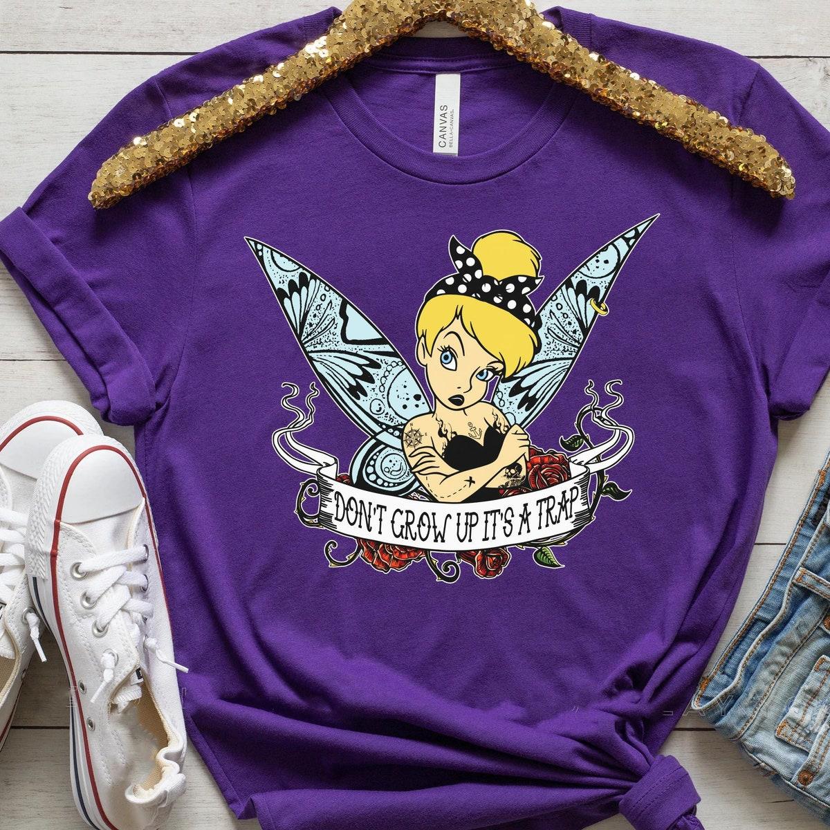 Tinkerbell Gothic Girl Tattooed Don't Grow Up It's A Trap Shirt 5