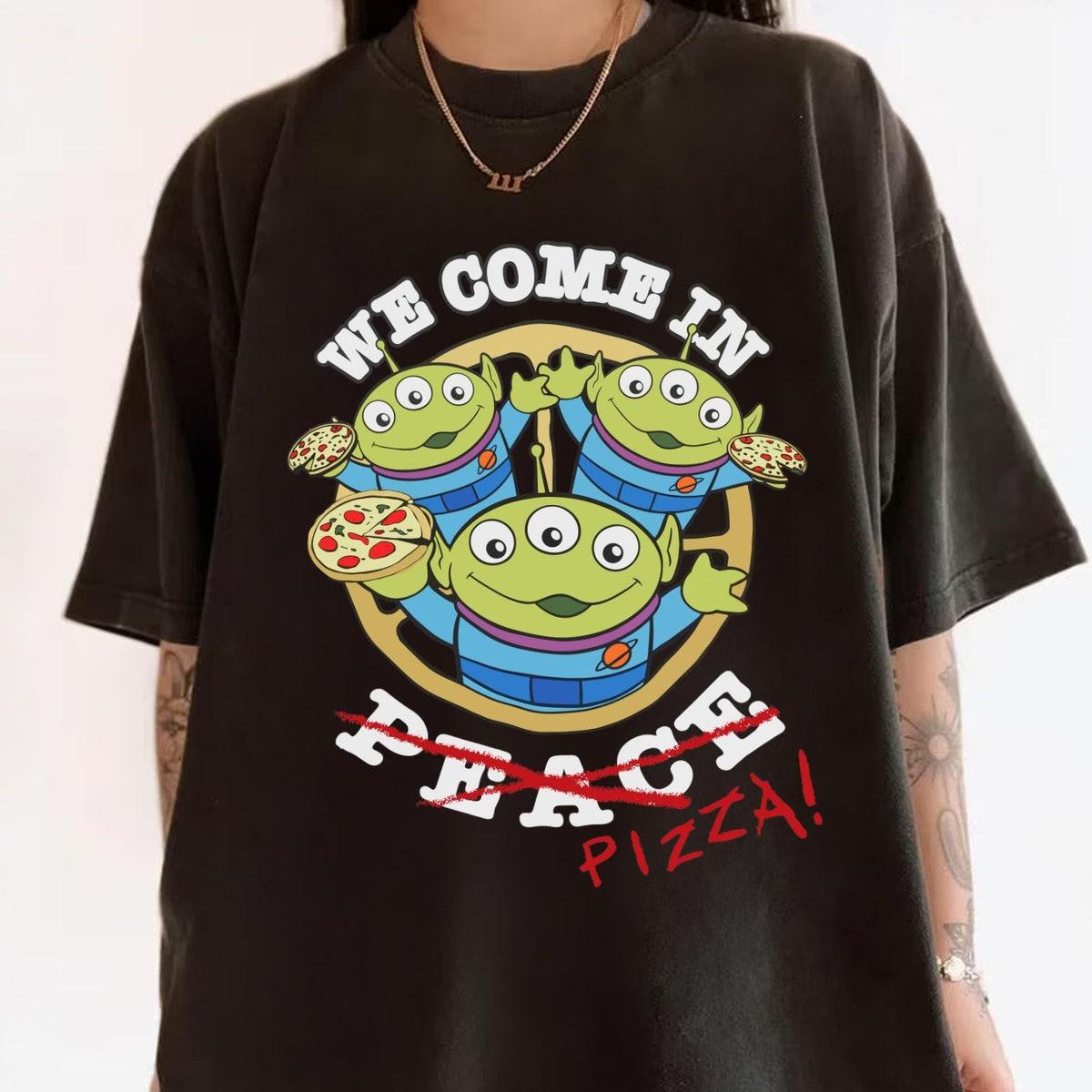 Toy Story Aliens We Come In Pizza Shirt 2