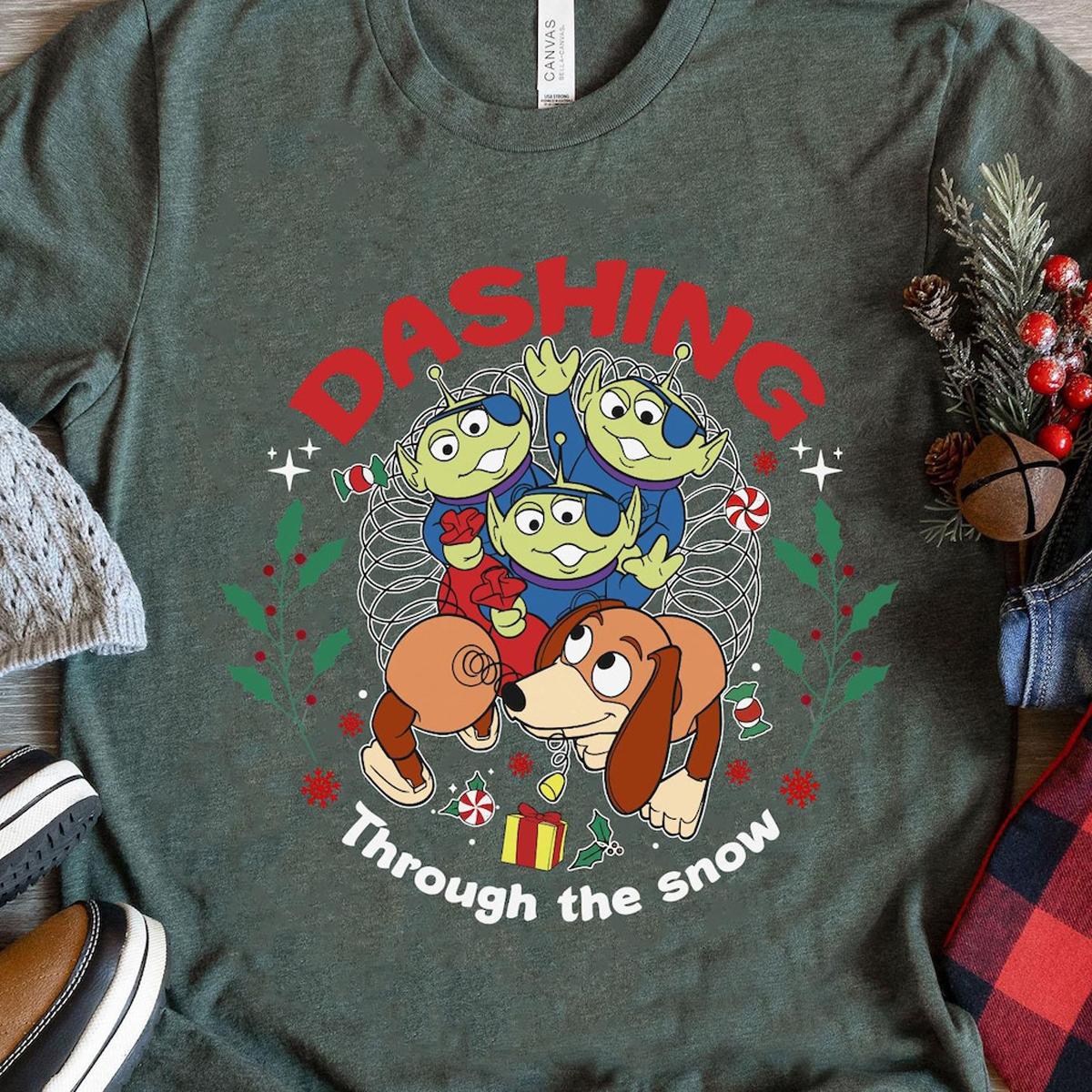 Toy Story Characters Dashing Through The Snow Shirt 2