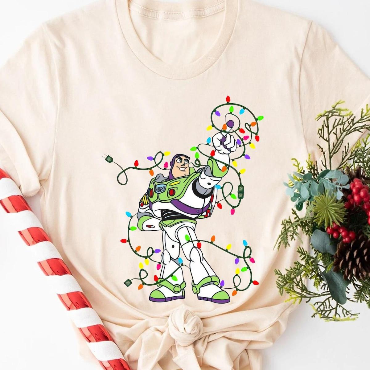 Toy Story Characters Woody Buzz Jessie Christmas Lights Shirt 6