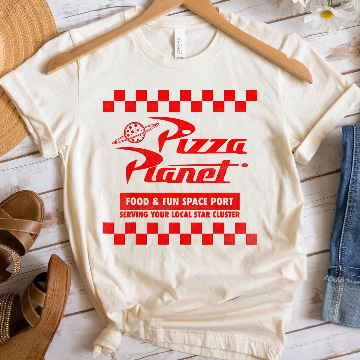 Toy Story Pizza Planet Checkered Logo Shirt 1