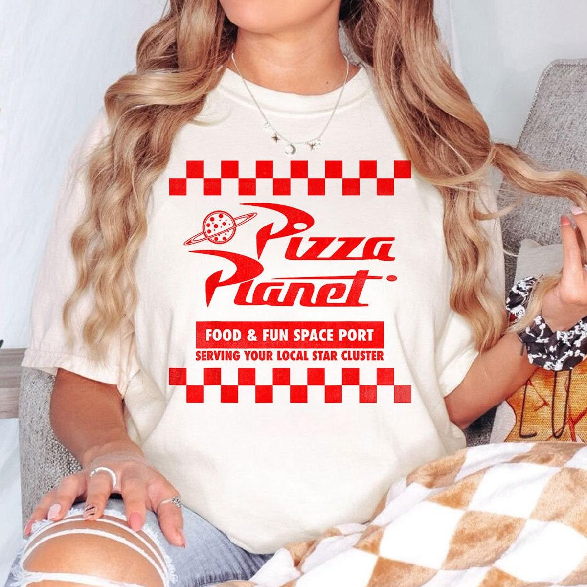 Toy Story Pizza Planet Checkered Logo Shirt 2