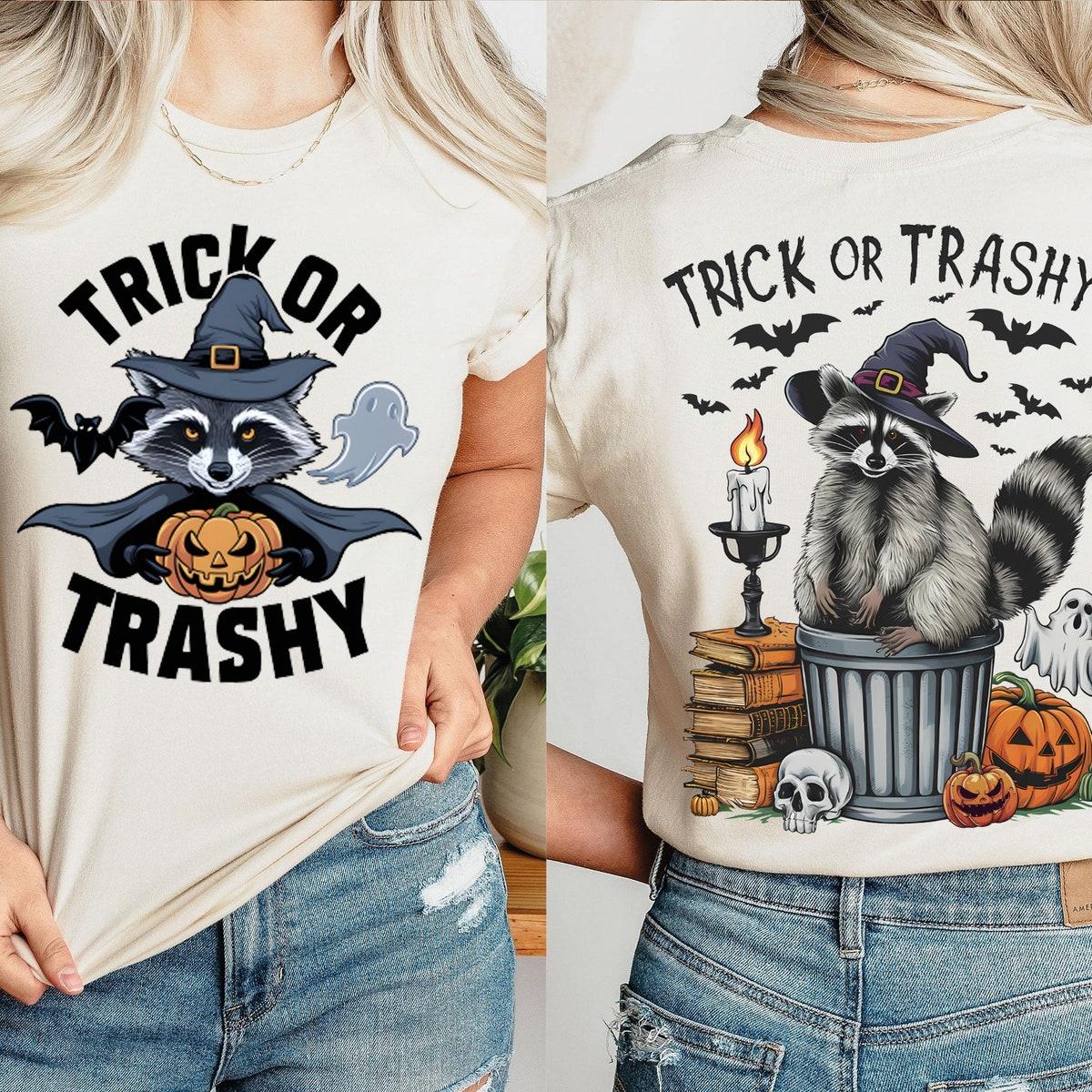 Trick Or Trashy Halloween Raccoon Shirt 2