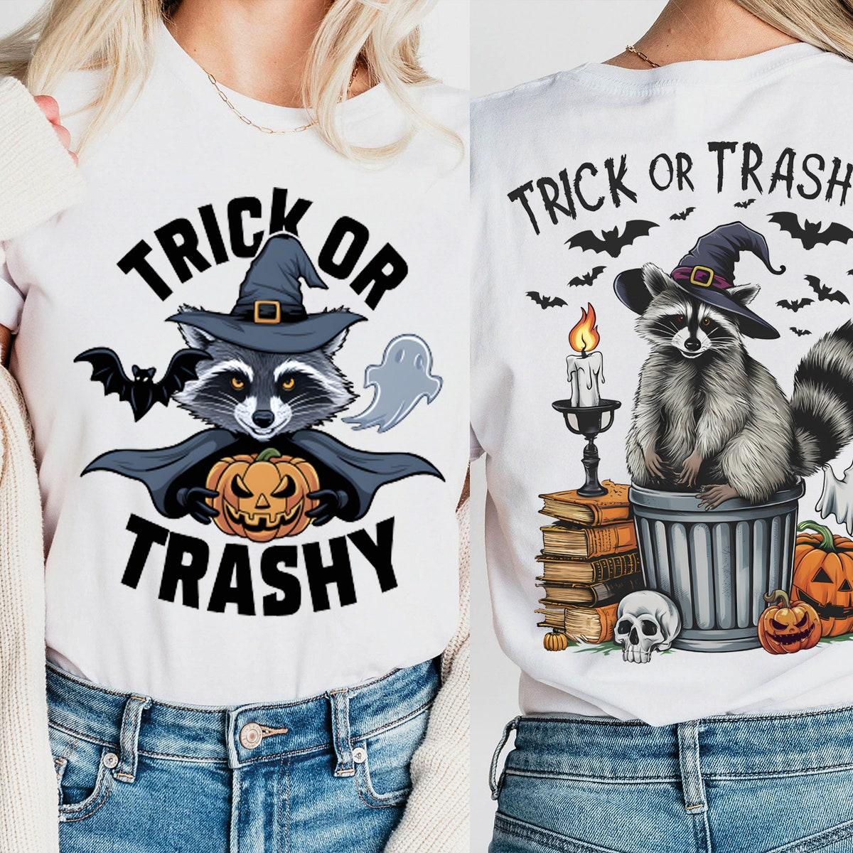 Trick Or Trashy Halloween Raccoon Shirt 3