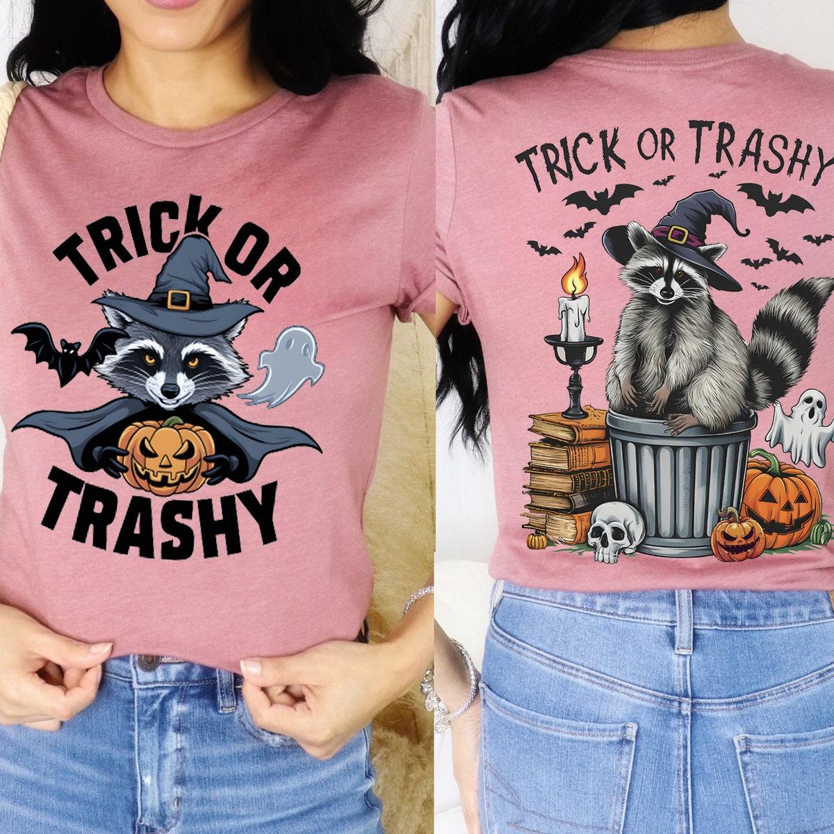 Trick Or Trashy Halloween Raccoon Shirt 4