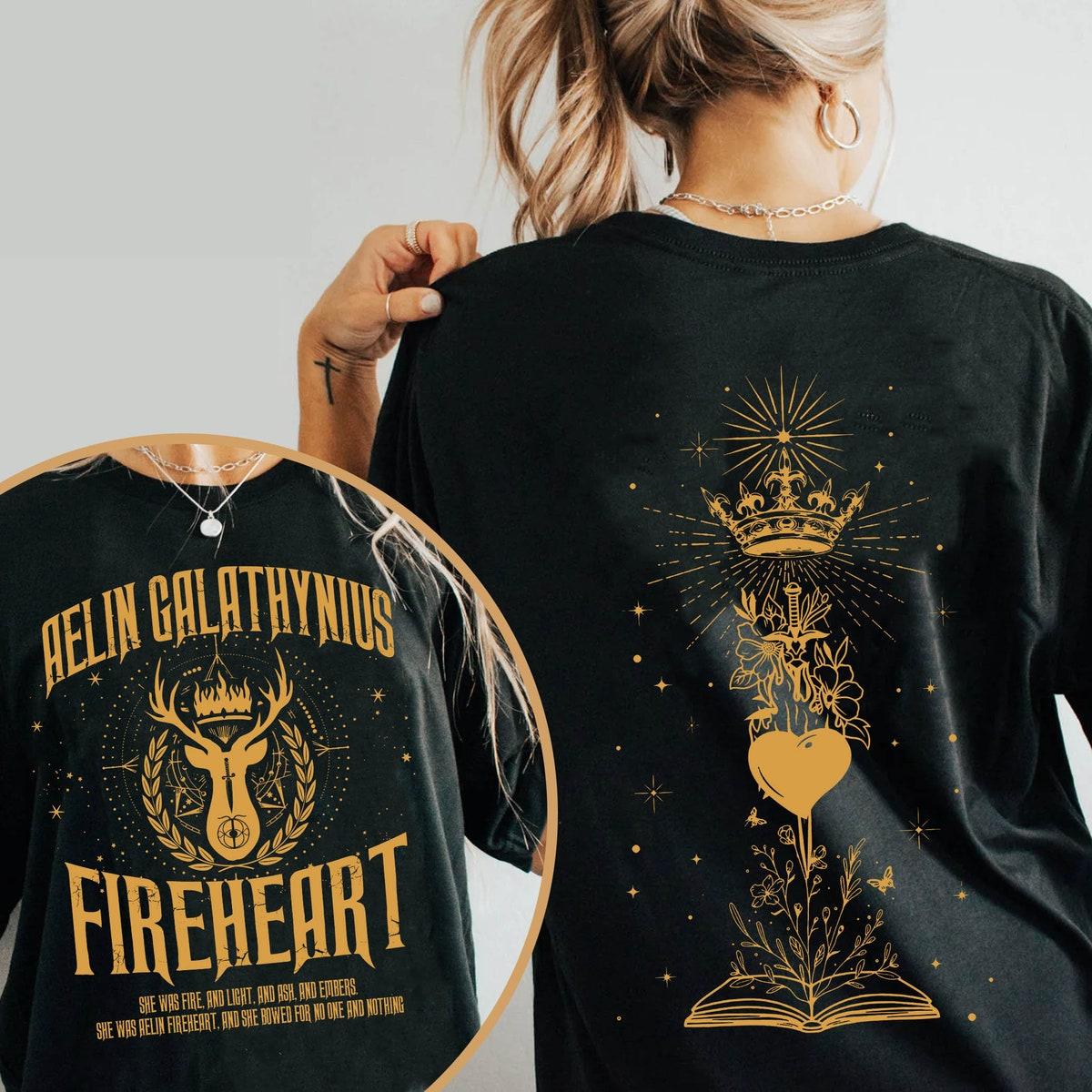 Two Sided Aelin Galathynius Fireheart Throne Of Glass Fan Shirt 2