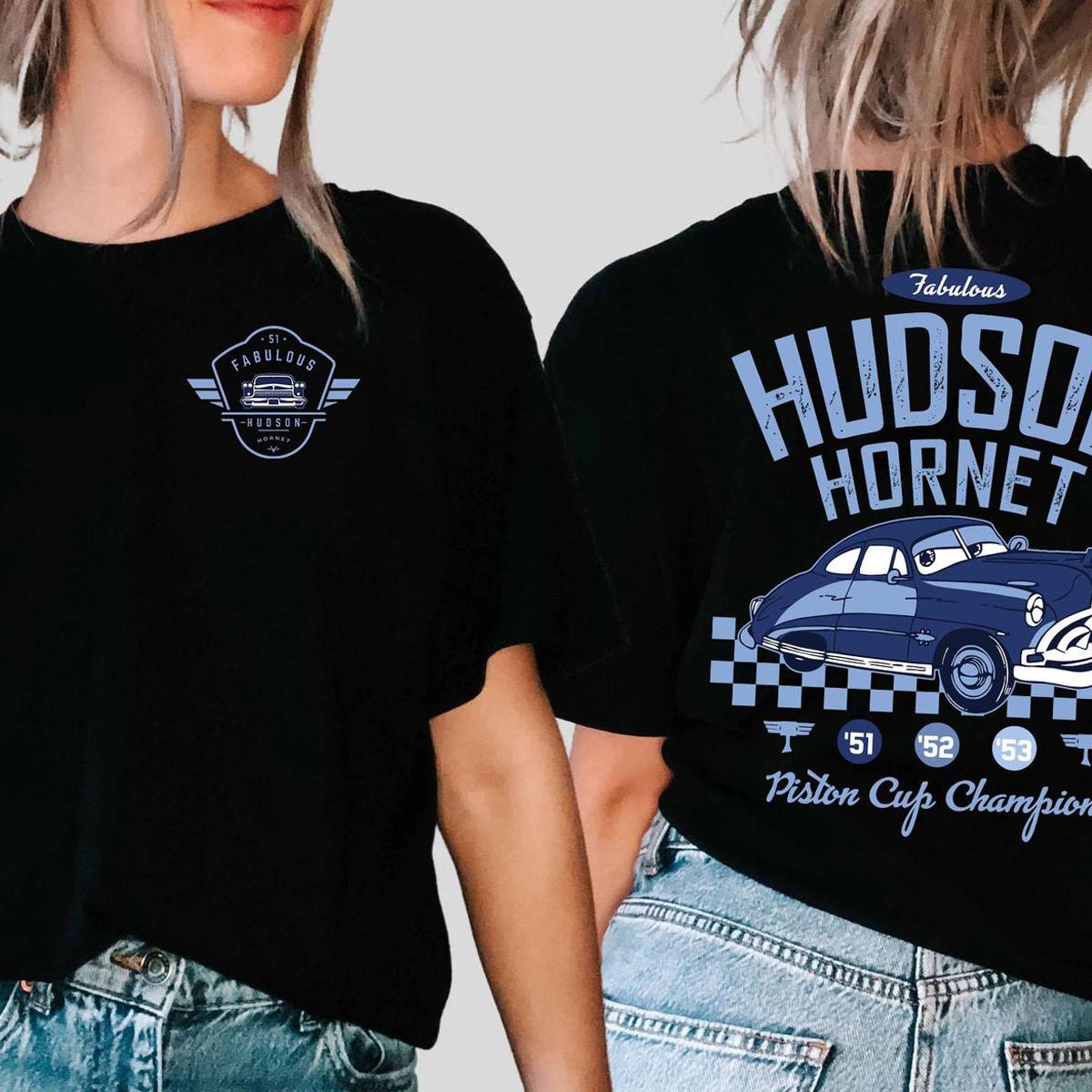 Two Sided Doc Hudson 51 The Fabulous Hudson Hornet Checkered Shirt 2