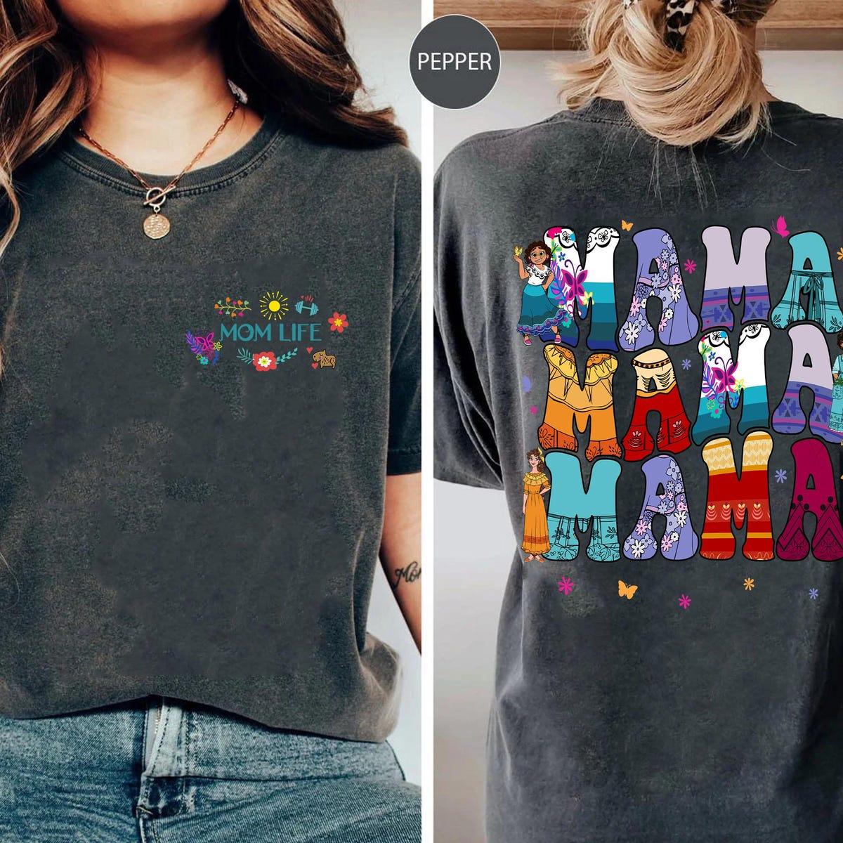 Two Sided Groovy Encanto Mom Life Shirt 3