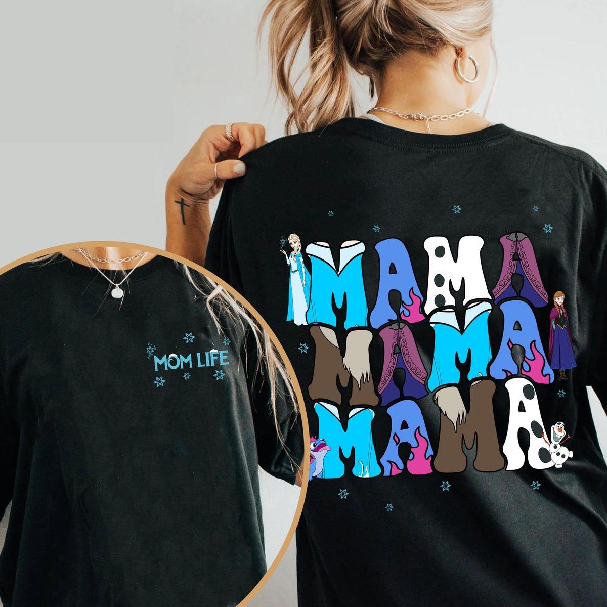 Two Sided Groovy Frozen Mom Life Shirt 2